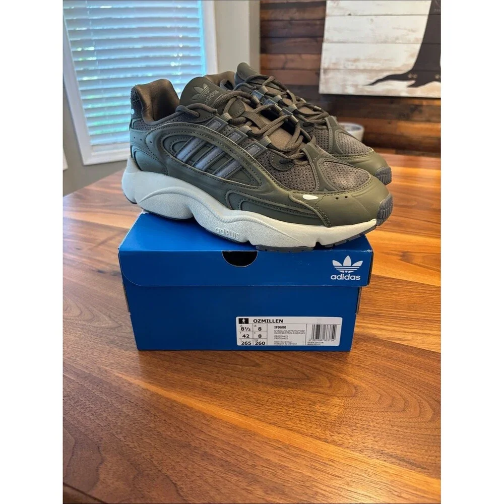 NEW Adidias Ozmillem Green Olive 90s Throwback Shoe Men Size 8.5